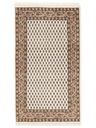 Orientalischer Mir Indisch Teppich 93X162 Braun/Beige Wolle, Indien