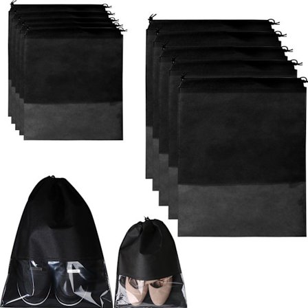 10 stk. rejsestøvletasker til sko, snøretasker til rejser med transparent vindue, skopose til sko, støvler, høje hæle, rejsetilbehør til kvinder og 