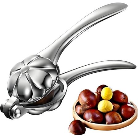 Kastanje skæreværktøj, 304 rustfrit stålblad med kastanjeklemme, kastanjeskræller og -sheller i aluminiumslegering.