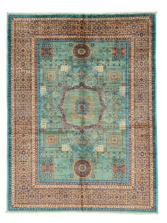 Mamluk Tæppe Moderne Brun/Grøn (Uld, Afghanistan)