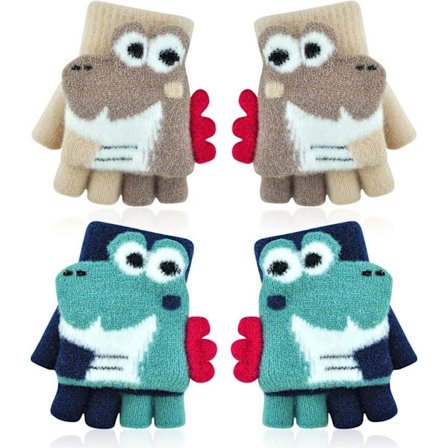/EA/2 par (3-8 år) Børne Vinter Fingerløse Handsker Børn