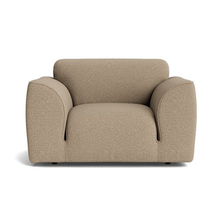 Thursday Sessel in Raisa Beige, moderner Polstersessel mit breiten Armlehnen, gemütlicher Loungesessel für das Wohnzimmer, Breite 78cm.