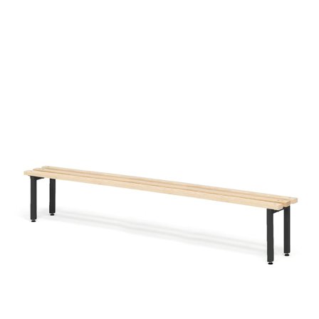 Changing room bench ELITE, 1800x300x390 mm, beech, black