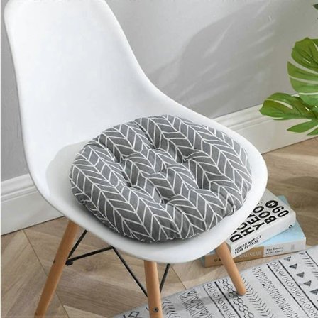 Polstret hynde til stol, sædehynder, runde spisebords-, have-, køkken- og kontorhynder 40 cm (grå)