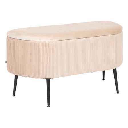 Solaro Beige Fløjls Trunk Bench