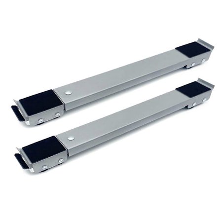 Vaskemaskinebase med hjul, køleskabsplatform har skridsikker stødabsorbering, transporthjælp til tørretumblere og møbler sølv MQL