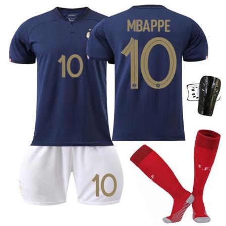 VM 2022 Frankrike nr 10 Mbappe Fotballtrøye for barn colorful 20