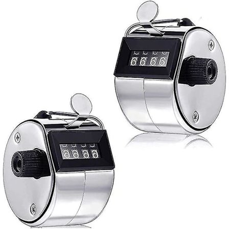 2-pakkauksen käsikäyttöinen laskuri 4-numeroinen mekaaninen napsautin