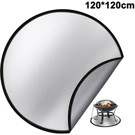 Silikone brandhæmmende brandgrube måtte, brandgrube høj temperatur måtte med opbevaringspose, dækbeskytter, under grill måtte, grill måtte, bærbar 