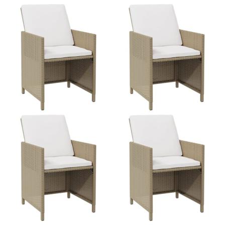 Vidaxl Trädgårdsstolar Med Dynor 4 St Konstrotting Beige Beige