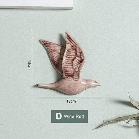 3D Keramik Flygande Fåglar Väggdekor Kreativa fåglar hängande prydnad för hemmet