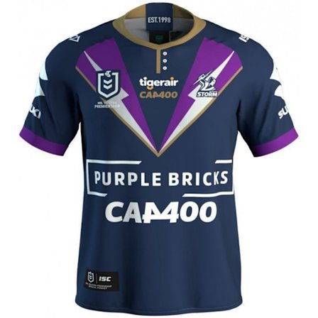 Mordely 2021 Melbourne Storm Anniversary Rugby Jersey för vuxna