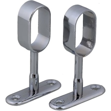 Set Of 2 16mm Chrome Plated Zinc Alloy Oval Brackets