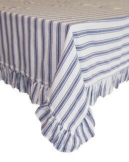 Bordduk med striper og volang Madicken Blå