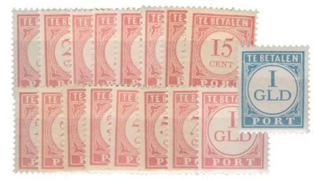 Hollandsk Ostindien 1913-1940 - NVPH P23-P39 - Ubrugt