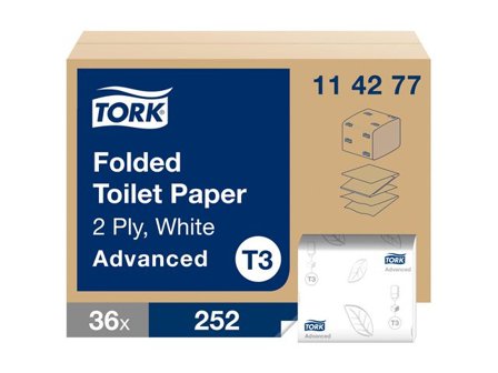 TORK Toalettpapper Advanced T3 Vikt 2-lagers vit 252/fp - Lyreco - Städ och hygien - Toalettpapper och torkpapper - Pappershanddukar