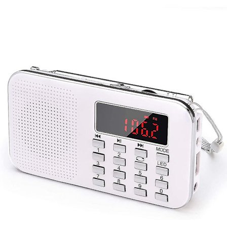 L-218 AM/FM/USB/TF MP3 Digital Radio Bærbar med Nødlys. Liten