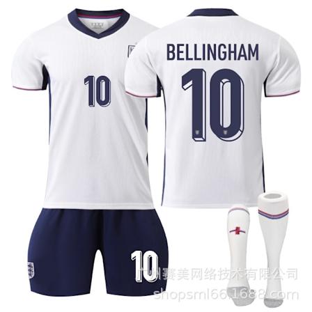 Bellingham 10 England EM hjemmefodboldtrøje nummer seneste voksen børns fodboldtrøje til den nye sæson Adult M(170-175cm)