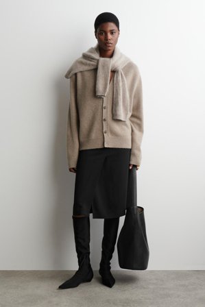 COS Frauen Bleistiftrock In Midilänge in Schwarz