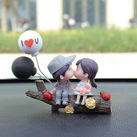 Bil Dekor Bil Luftventil Klemme Søte Tegneserie Par Action Figur Ballong Ornament Auto Interiør Dashbord Tilbehør| |
