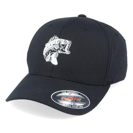 Skillfish - Black flexfit Czapka Z Daszkiem - Bass Fish Black Flexfit @ Hatstore