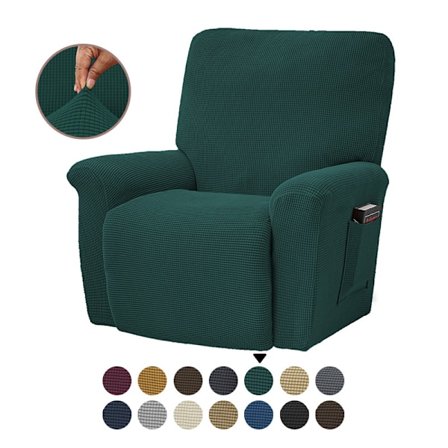 Allsidig elastisk lenestol sofa trekk i ensfarget polarfleece, sofa putetrekk for alle årstider, lenestol trekk