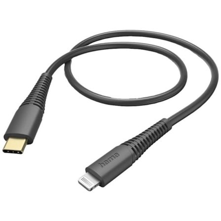 Hama USB 2.0 laddningskabel med Lightning-kontakt, USB-C hane 1.50 m svart 00201602