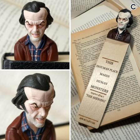 Skräck bokmärken 3D Cartoon Resin Porträtt Bokmärke Stora gåvor för bokälskare C
