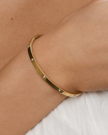 Timi of Sweden Fiona - Crystal Bangle Bracelet Stainless Gyllen Smykker Jente - Kids Brand Store