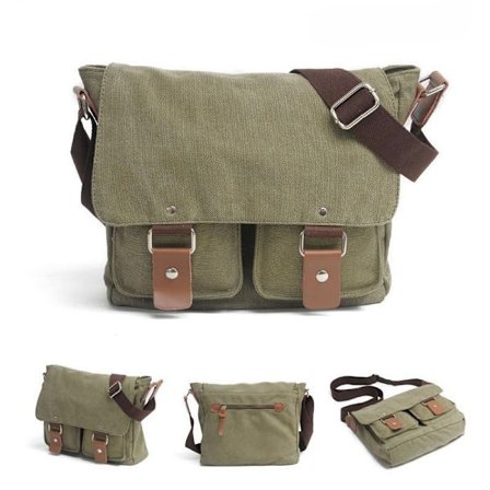 Militærgrønn canvas skråskulderbag for menn og kvinner Canon foto skulderbag Sony mikrokamera bag Nikon Single SLR