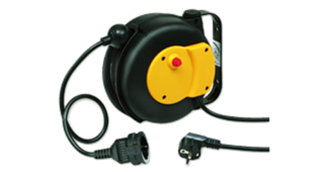Z 9004 Kabeltrommel tilbakefjærende, 6 meter kabel, Stikkontakter & kabler