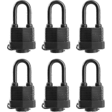 Vattentäta Hänglås 6-pack Lika Lås - Hållbart Stål Utomhuslås - Perfekt