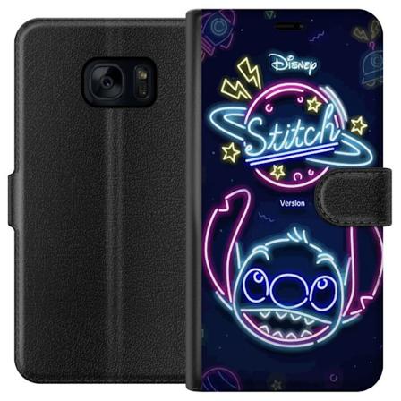 Samsung Galaxy S7 Lompakkokotelo Stitch Neon