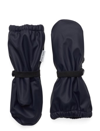 Pu Rain Mittens W. Fleece Navy Mikk-line
