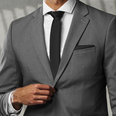 Black 6cm Basic Tie for Men - Skinny ties