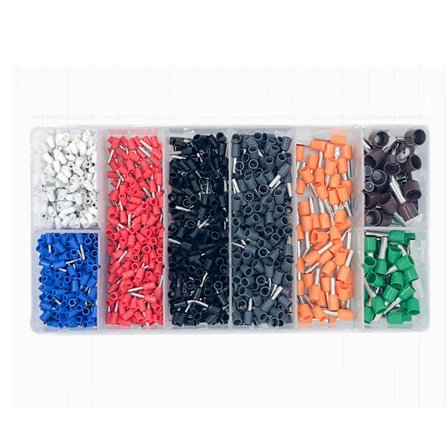 Eristetyt johtimen pääteholkit, 1200 kpl pakkaus