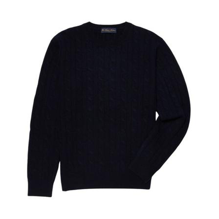 Brooks Brothers Cable-Knit Crew-Neck Sweater Blå, Herre