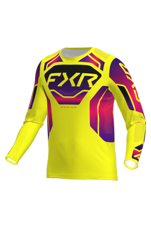Camiseta de Cross FXR Podium Relay 26 Amarillo/Razz/Negro M