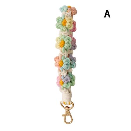 Daisy Flower Håndlaget bilanheng redigering Wovenwrist Lanyard Br A