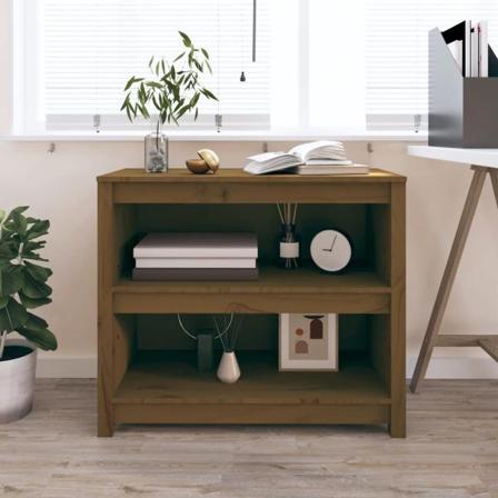 Vidaxl Bokhylla Honungsbrun 80x35x68 Cm Massiv Furu Brun