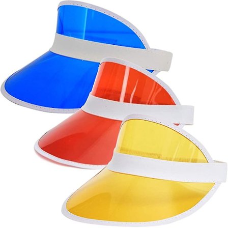 Plastik Solskærme Multifarvet UV-beskyttelse Hat Kasket Hovedbeklædning Til Golf Tennis Cykel(Gul blå rød)