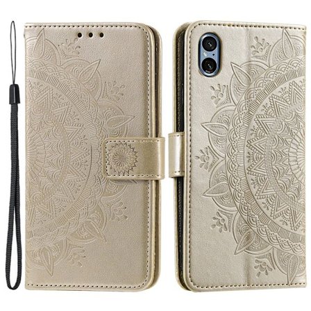 SKALO Sony Xperia 5 V Mandala Plånboksfodral - Guld