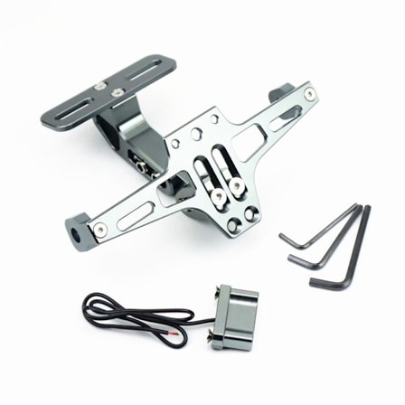 Motorcykel Registreringsskyltshållare Motorcykel Bakre Stänkskärm Universal Justerbar Vinkel