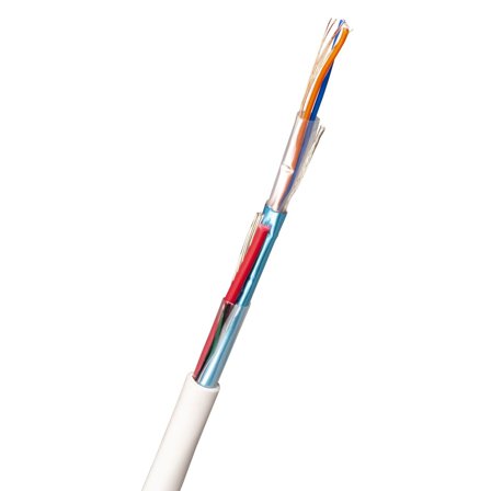 Nexans FLAQQBR Larmkabel 8 mm ytterdiameter, vit 100 m, rulle, Anslutningsdon & kablar