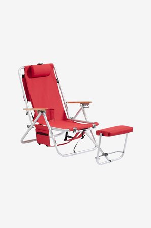 Fritab - Udendørs stol Roxy med køletaske/mobillomme - Rød - Havelænestole - Fra Homeroom