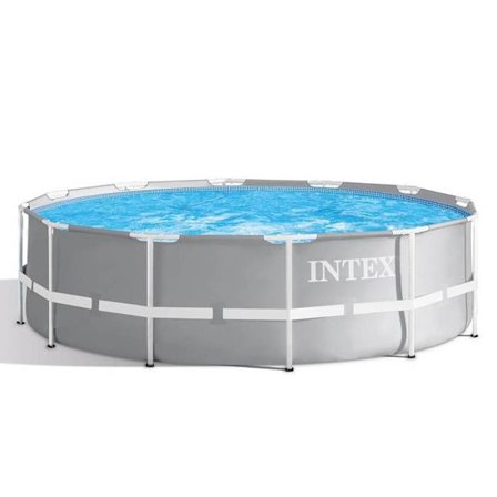 INTEX Tubular Above Ground Pool Kit - Prisramme - 366 x 99 cm - Rund (leveres med pumpe, patron og stige) - 26716NP