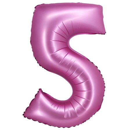 Numerisk ballon Satin Pink 76cm "0-9" Ciffer 5