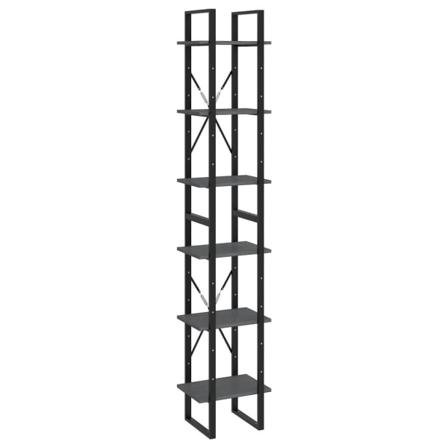 Vidaxl Hög Bokhylla Grå 40x30x210 Cm Massiv Furu Grå