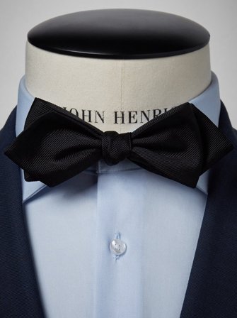 John Henric Men's Schwarze Fliege Size Self-tied