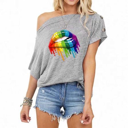 Aktivt Print Två 2-delade Set Kvinnor Casual Kortärmad T-shirt